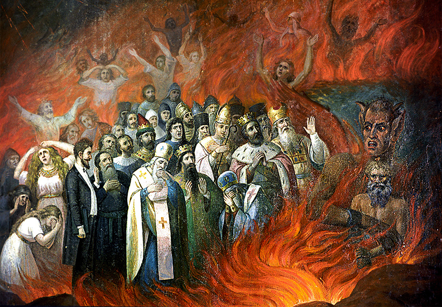 Лев Толстой в аду икона
